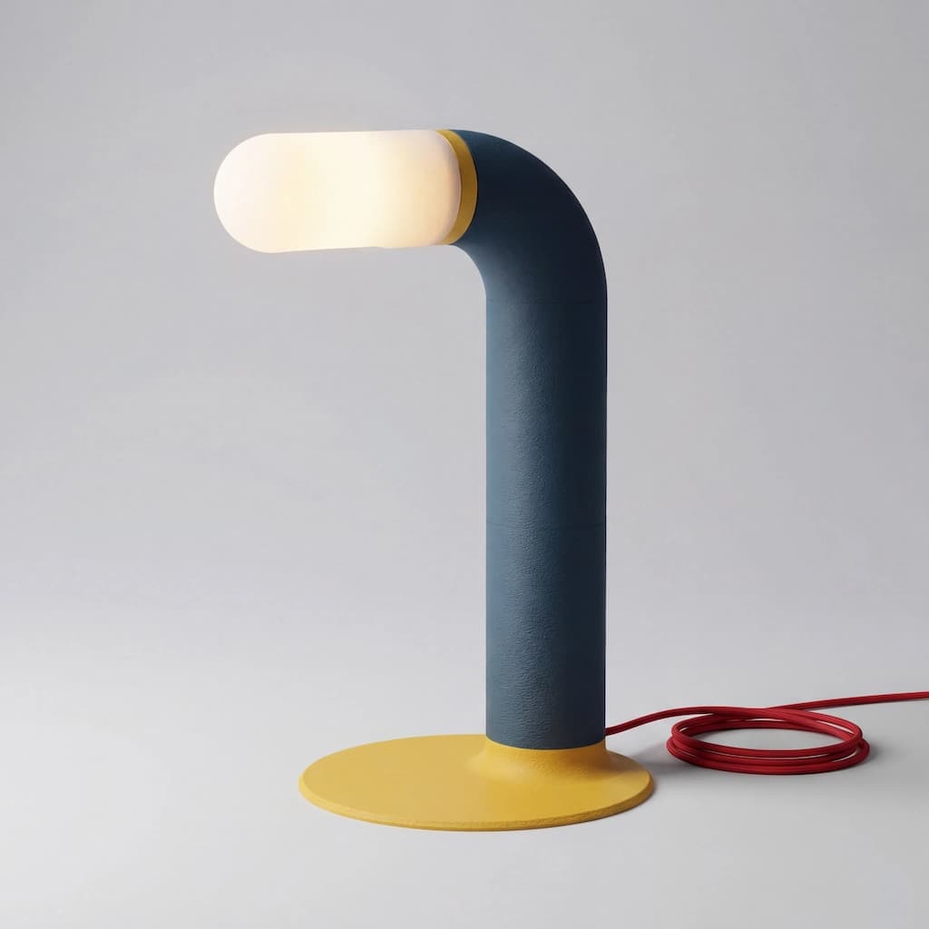 Flex 002 Lamp product photo in Navy + Mustard Yellow